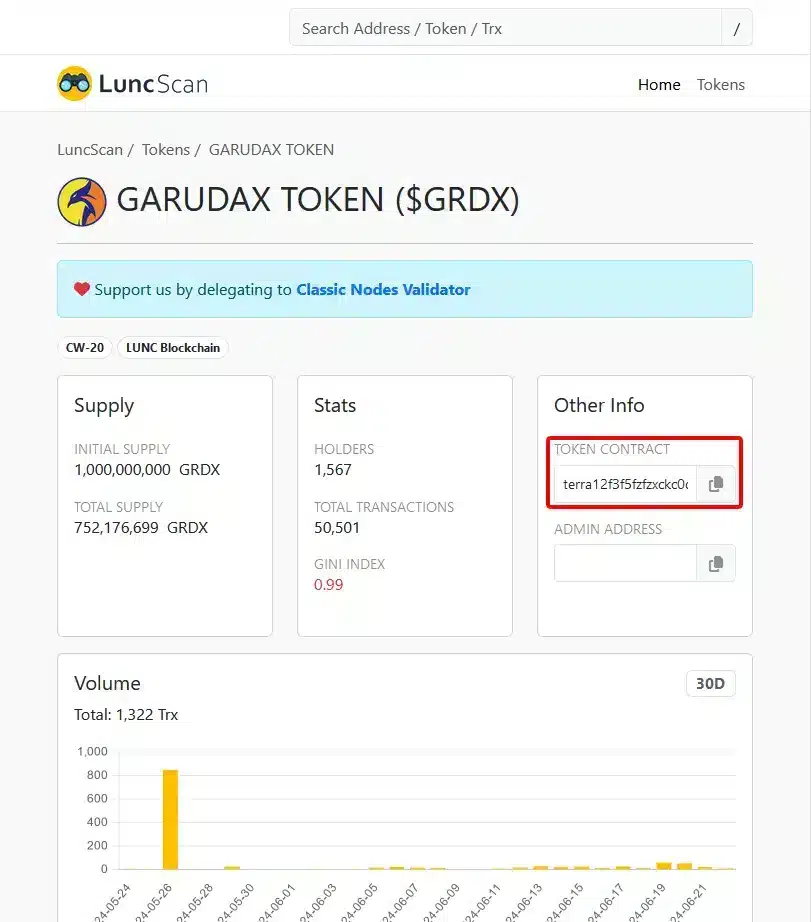 Lunc Scan by Classic Nodes Validator - www.lunctoken.org
