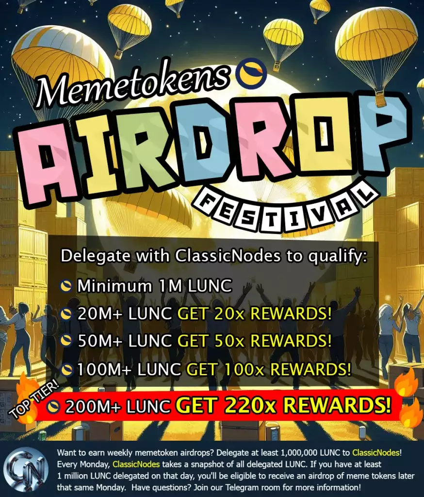 Memetokens Airdrop Classic Nodes Validator - www.lunctoken.org